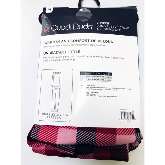 Cuddl Duds Womens Red Black Plaid Soft Pajamas Loungewear 2 Pc Sets Sz M New - Picture 4 of 12